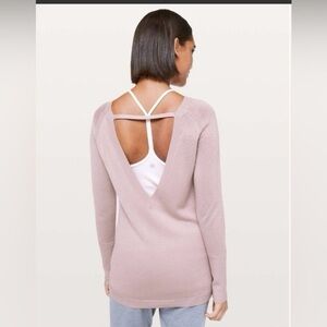 lululemon “Unity Drop Back” Cashmere Blend Sweater Dusty Rose
